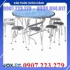 Bàn ghế inox bàn tròn 10 ghế Đại Nam DN009