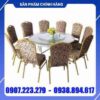 Bàn ghế inox nhà hàng cao cấp - DN010
