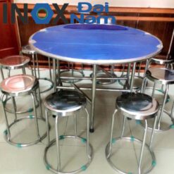 bàn inox xếp tròn 1m2