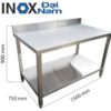 Bàn sơ chế inox 304 dài 1m5