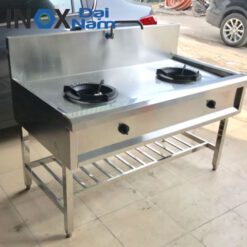 Bếp gas công nghiệp kiểu Á 2 họng đốt thực tế