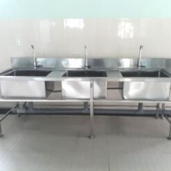 Bồn rửa công nghiệp 3 ngăn inox cao cấp